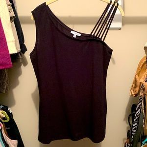 NWOT black Asymmetrical tank top